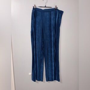 Susan graver blue striped liquid knit dress pants work wear‎ pockets